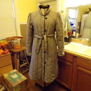 Ms. Freddi toggle-button midi-length puffer trench coat 18